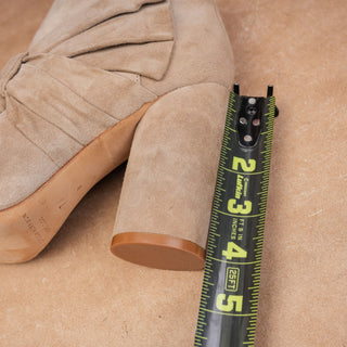 Sigerson Morrison Women Kiran Bow Beige Zip Pointy Fashion Ankle Boots sz 7