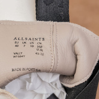 AllSaints Women Vally White Leather Western Boho Chelsea Ankle Boots sz 10