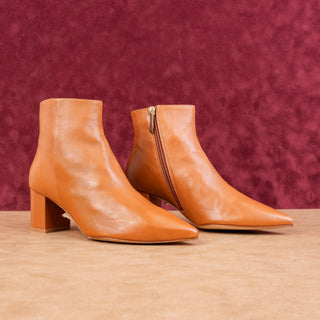 L'Agence Women Jeannie II Pointed Toe Brown Leather boots size 8US EUR 38.5