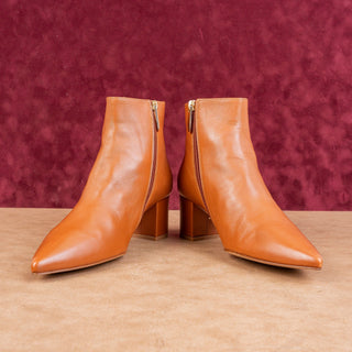 L'Agence Women Jeannie II Pointed Toe Brown Leather boots size 8US EUR 38.5