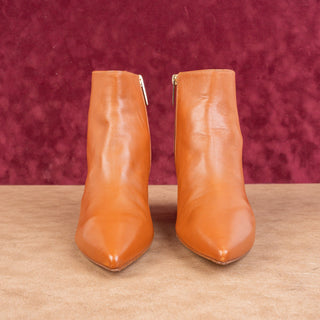 L'Agence Women Jeannie II Pointed Toe Brown Leather boots size 8US EUR 38.5