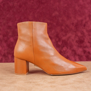 L'Agence Women Jeannie II Pointed Toe Brown Leather boots size 8US EUR 38.5