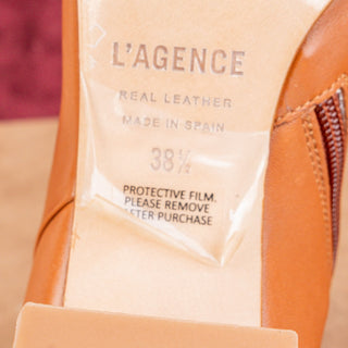 L'Agence Women Jeannie II Pointed Toe Brown Leather boots size 8US EUR 38.5