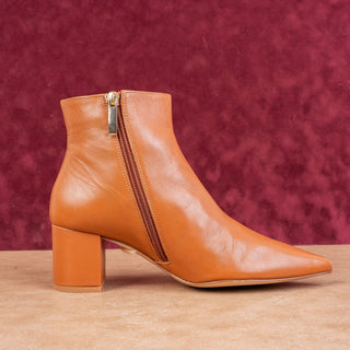 L'Agence Women Jeannie II Pointed Toe Brown Leather boots size 8US EUR 38.5