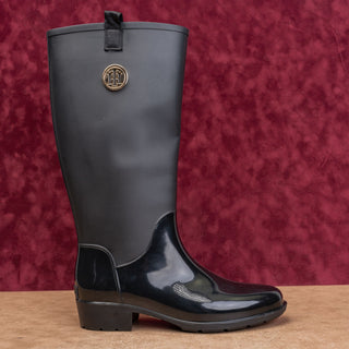 Tommy Hilfiger Wmn Festival Wide Calf Farm Riding Wellie Rubber Rain Boots sz 11