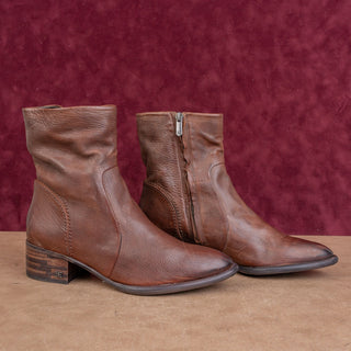 Sam Edelman Women Western Boho Fashion Rust Brown Leather Ankle Boots sz 8.5