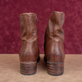 Sam Edelman Women Western Boho Fashion Rust Brown Leather Ankle Boots sz 8.5