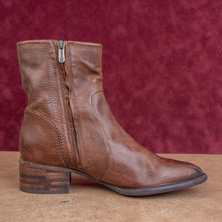 Sam Edelman Women Western Boho Fashion Rust Brown Leather Ankle Boots sz 8.5