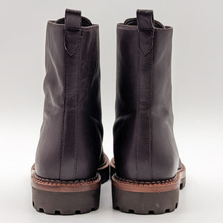 Vince Women Cabria Lug sole Brown Leather Waterproof Front Zip Boots Size 9