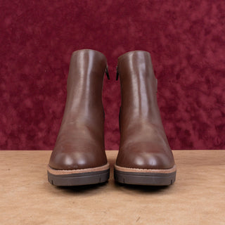 Naturalizer Women Madalyn Brown Faux Leather Waterproof Ankle Heel Boots sz 11