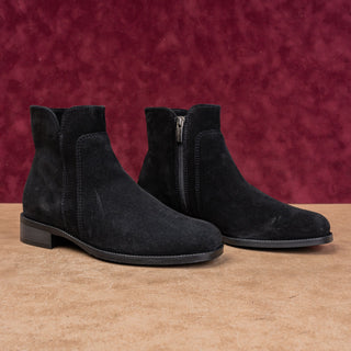 La Canadienne Women City Dry Black Suede Zip Waterproof Ankle Boots size 6