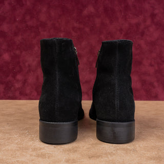La Canadienne Women City Dry Black Suede Zip Waterproof Ankle Boots size 6
