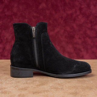 La Canadienne Women City Dry Black Suede Zip Waterproof Ankle Boots size 6