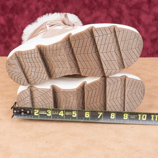 Spyder Women Camden Plush Faux Fur Beige Suede Lace-up Snow Boots sz 6.5