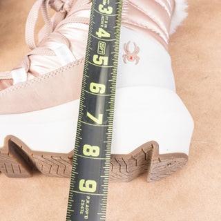 Spyder Women Camden Plush Faux Fur Beige Suede Lace-up Snow Boots sz 6.5