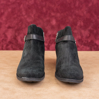 UGG Women Bellame Black Distressed Suede Zip Buckle Ankle Boots size 7