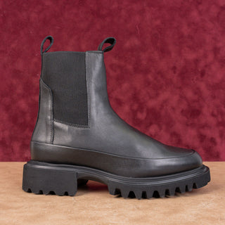 AllSaints Wmn Harlee Black Leather Platform Festival Chelsea Boots 7.5US EUR37.5
