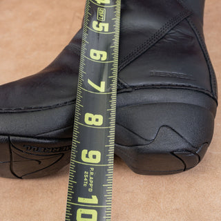 Merrell Women Emma Mid LTR Black Leather Zip Heel Boots sz 6US EUR36