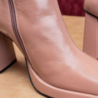 Jeffrey Campbell Maximal Lo Vintage 90s Fashion Square Toe Pink Boots sz 9