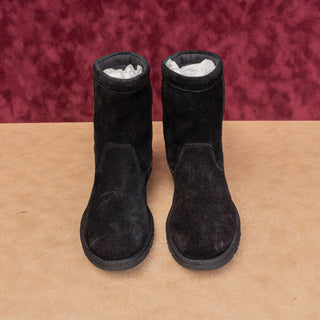 UGG Women Mia Black Suede Tassel Comfortable Slip-on Ankle Boots sz 7