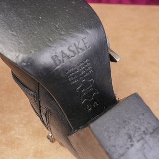 Baske California Wmn Grunge Buckle Goth Black Leather Ankle Boots sz 6.5