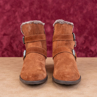 Naturalizer Women Deanne Cinammon Suede Faux Fur Lined Ankle Boots sz 6