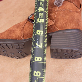 Naturalizer Women Deanne Cinammon Suede Faux Fur Lined Ankle Boots sz 6