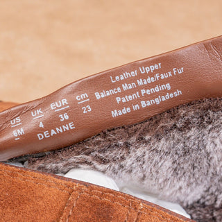 Naturalizer Women Deanne Cinammon Suede Faux Fur Lined Ankle Boots sz 6