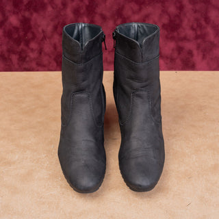 Paul Green Women Vintage Retro 90s Black Leather Lace Zip Boots 6US UK 4.5