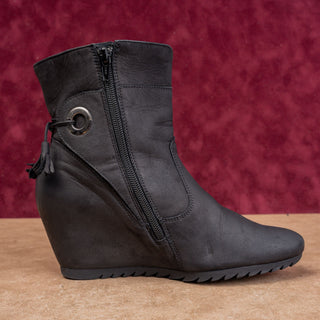 Paul Green Women Vintage Retro 90s Black Leather Lace Zip Boots 6US UK 4.5