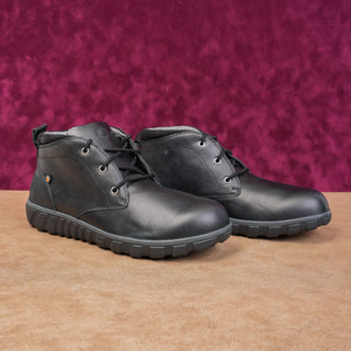 Bogs Women Casual Chukka Black Leather Lace-up Waterproof Ankle Boots size 11.5