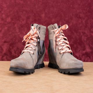 Sorel Women Joan Of Artic III Lexie Quarry Leather Lace-up Wedge Boots sz 8.5