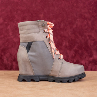 Sorel Women Joan Of Artic III Lexie Quarry Leather Lace-up Wedge Boots sz 8.5