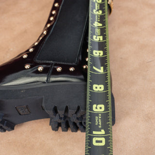 Roberto Cavalli Wmn Stud Black Leather Lug Platform Festival Boots 8.5US EUR39