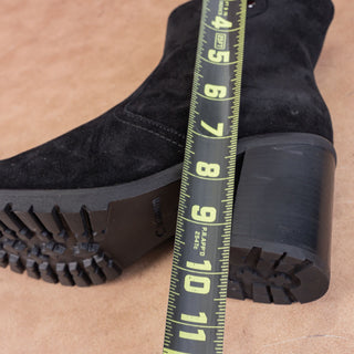 La Canadienne Women Phinn Black Suede Waterproof Western Zip Ankle Boots sz 8