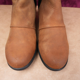 Sorel Women Joan Of Artic Waterproof Tan Brown leather Slip-on Ankle Boots sz 10