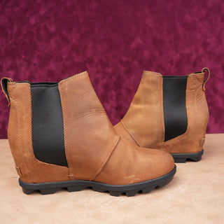Sorel Women Joan Of Artic Waterproof Tan Brown leather Slip-on Ankle Boots sz 10