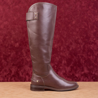 Franco Sarto Women Henrietta Brown Vegan Leather Flat Riding Knee Boots sz 9.5