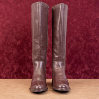 Franco Sarto Women Henrietta Brown Vegan Leather Flat Riding Knee Boots sz 9.5