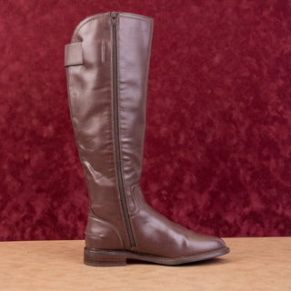 Franco Sarto Women Henrietta Brown Vegan Leather Flat Riding Knee Boots sz 9.5