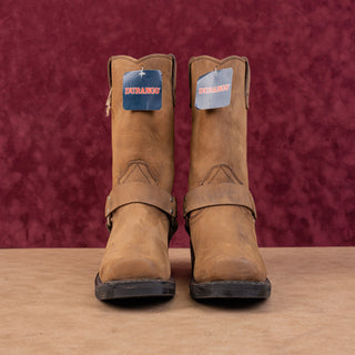 Durango Women Harness Brown Leather Harness Moto Biker Mid Boots sz 8.5