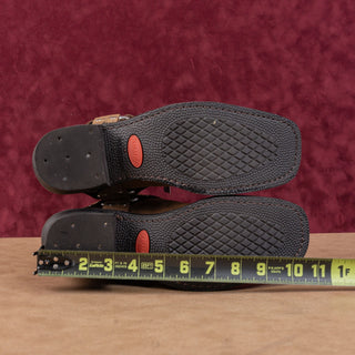 Durango Women Harness Brown Leather Harness Moto Biker Mid Boots sz 8.5