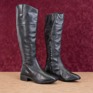 Sam Edelman Women Drina Black Leather Fashion Equestrian Riding Knee Boots sz 7