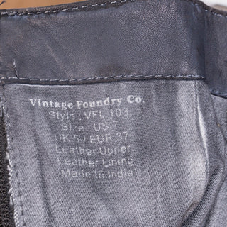 Vintage Foundry Women Madi Black Leather Harness Moto Festival Boots sz 7