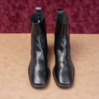 Tory Burch Women Black Leather Elastic Fashion Dress Chelsea Boots sz 11