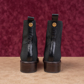 Tory Burch Women Black Leather Elastic Fashion Dress Chelsea Boots sz 11