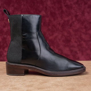 Tory Burch Women Black Leather Elastic Fashion Dress Chelsea Boots sz 11