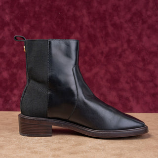 Tory Burch Women Black Leather Elastic Fashion Dress Chelsea Boots sz 11