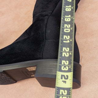 Stuart Weitzman Women 5050 Plain Black Suede OTK Fashion Dress Boots sz 9.5