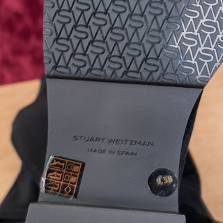 Stuart Weitzman Women 5050 Plain Black Suede OTK Fashion Dress Boots sz 9.5